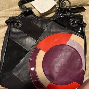 Coach Women's Black and Multicolor Leather Bag